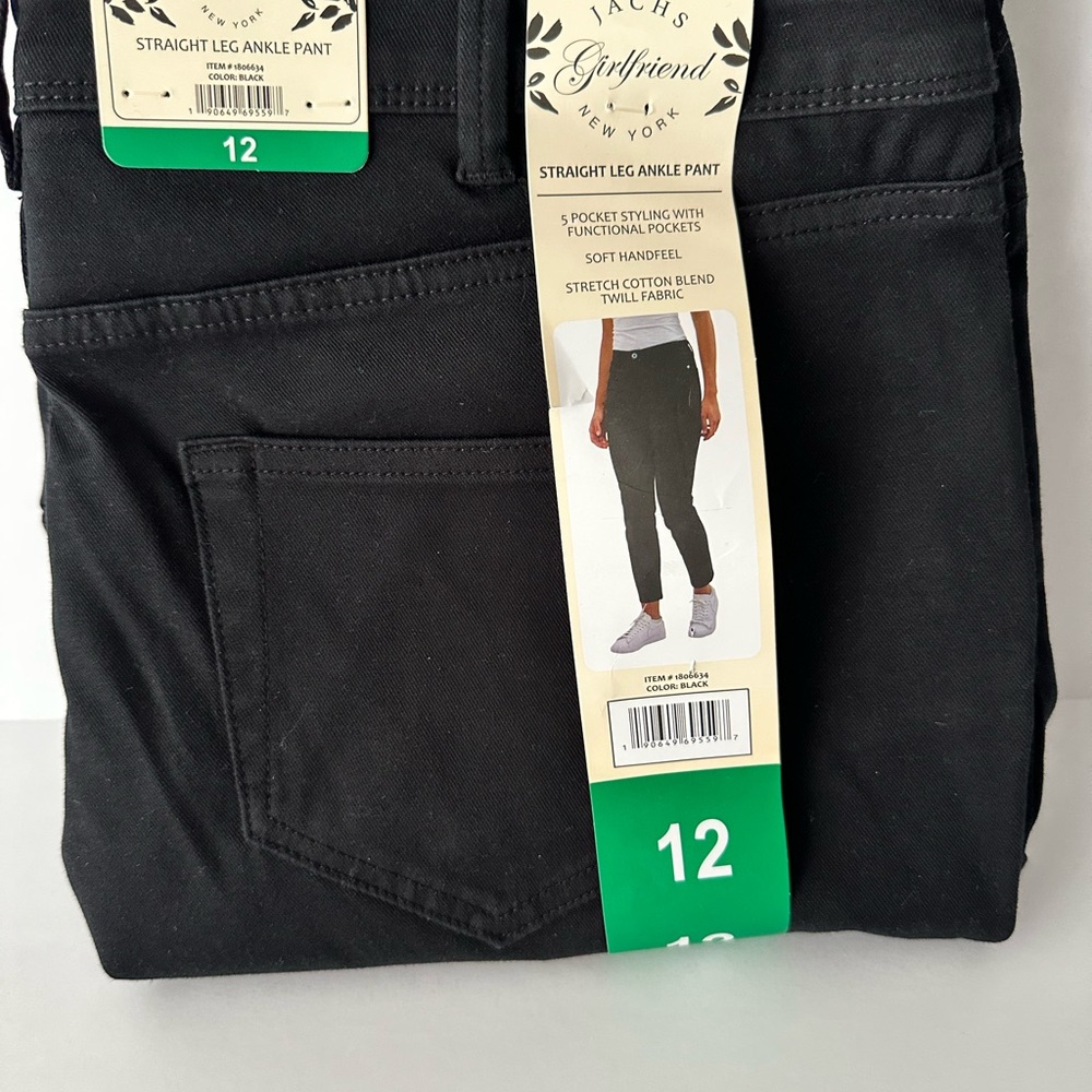 JACHS Girlfriend Black Ankle Pants Size 12 NWT